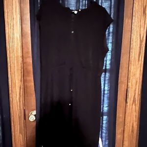 Black waist tie dress